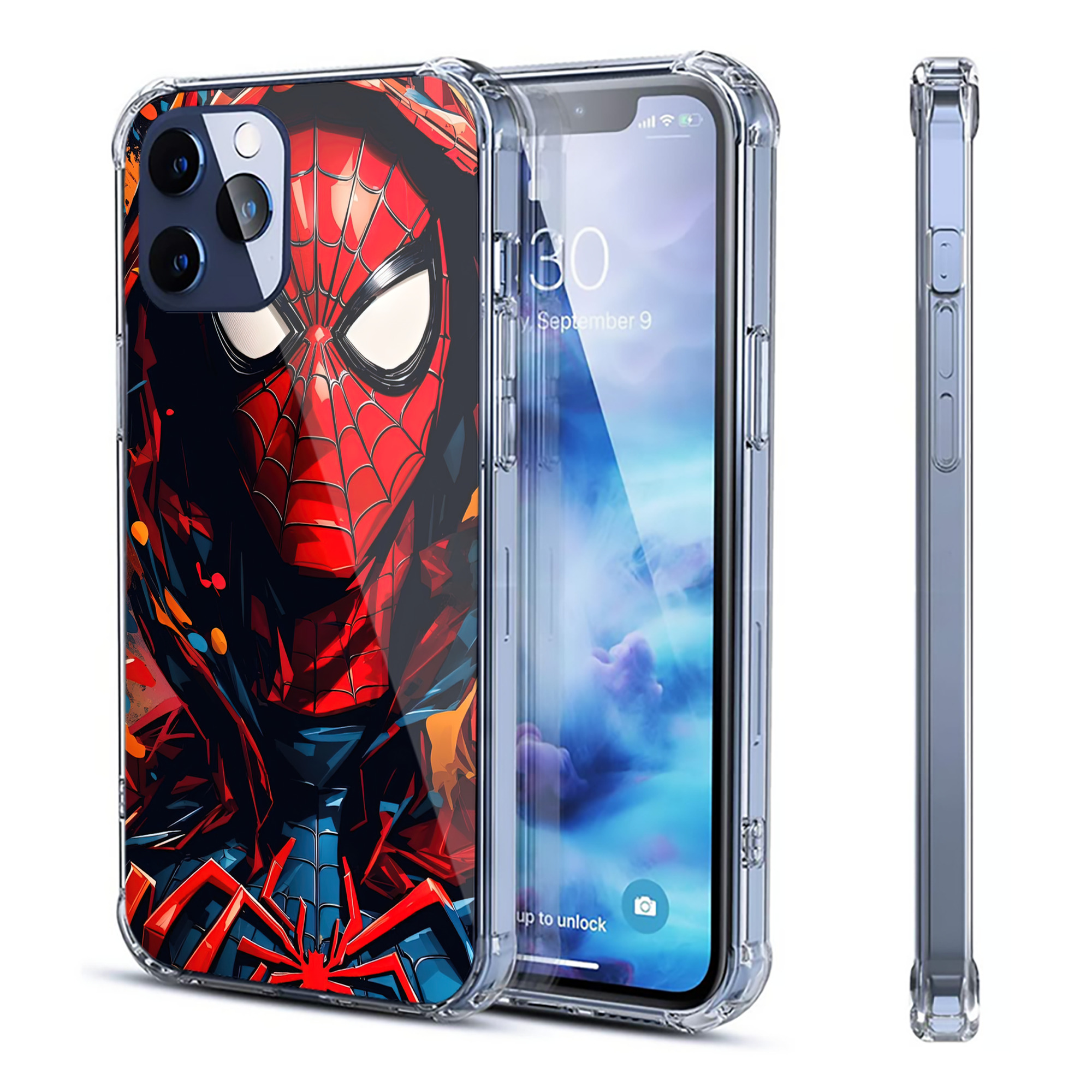 （画像用） Spider Man スパイダーマン 【iPhone 12シリーズ対応】透明スマホケース（クリアソフトケース）